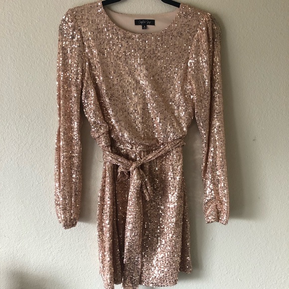 Crystal Sky Dresses & Skirts - Rose Gold Sequin Dress